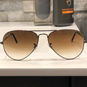 Ray Ban Aviators (Brown Gradient / Steel)